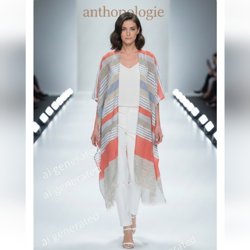 Anthropologie Multicolor Striped Kimono